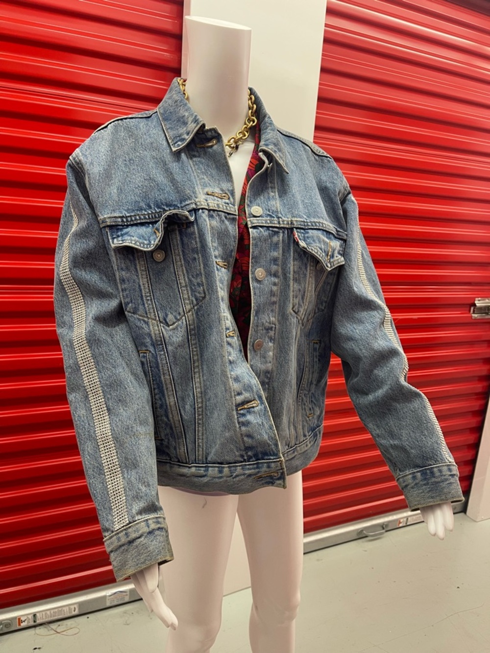 Levi's Light Wash Blue Denim Jacket Diamond Lining